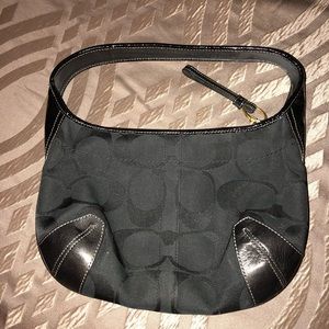 COACH black signature hobo bag